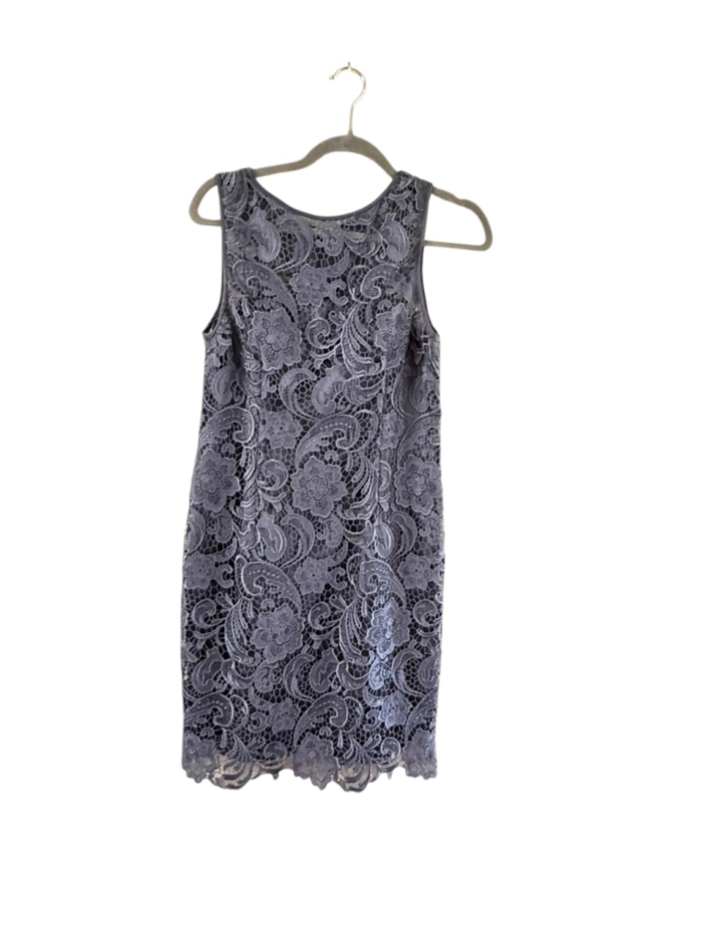 Women's Adrianna Papell Gray Lace Sleeveless Mini Dress 8P - Picture 8 of 9